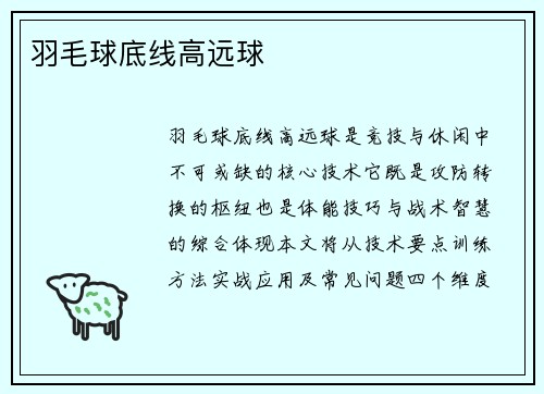 羽毛球底线高远球