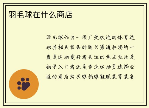 羽毛球在什么商店